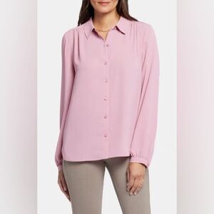 NYDJ Blush Pink Button Front Blouse Size L